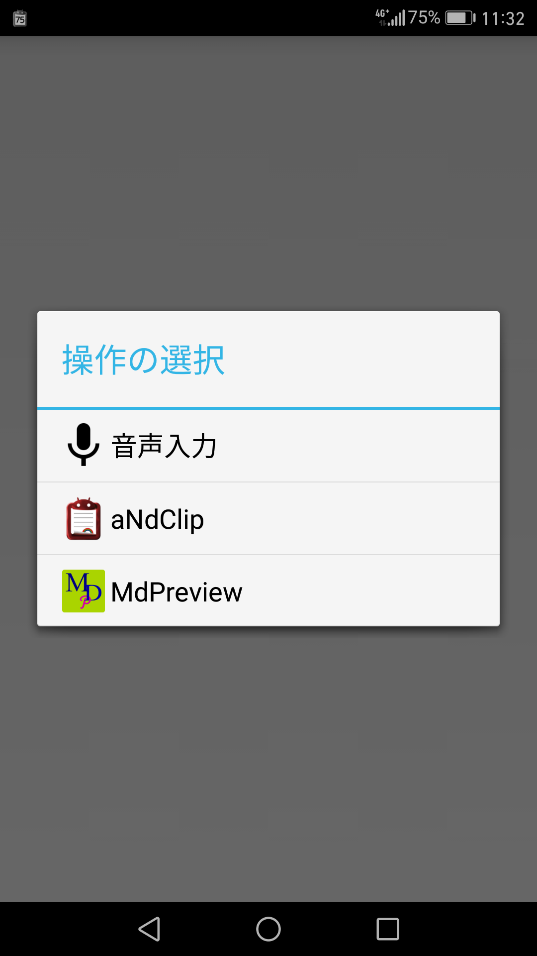 MDPreviewをタッチ