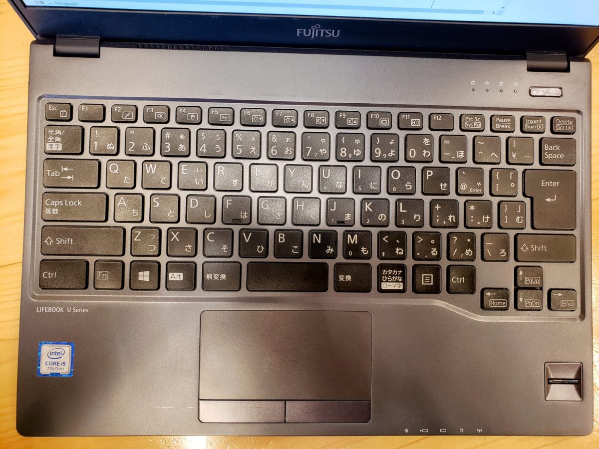 LIFEBOOK U938/Sのキーボード